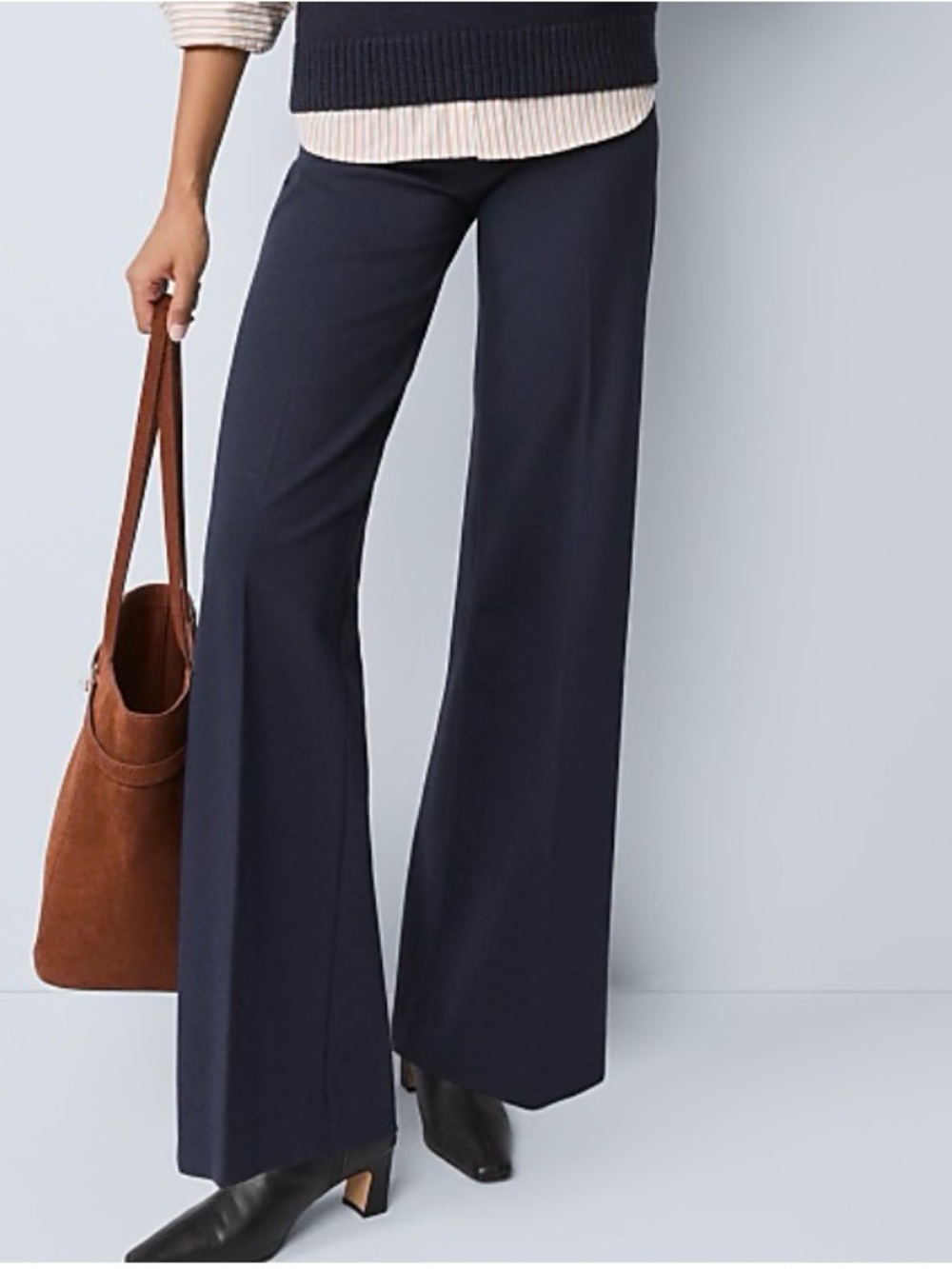 NWT Ann Taylor Weekend Easy Perfect Wide-Leg Pant in Ponte Night Sky size Medium